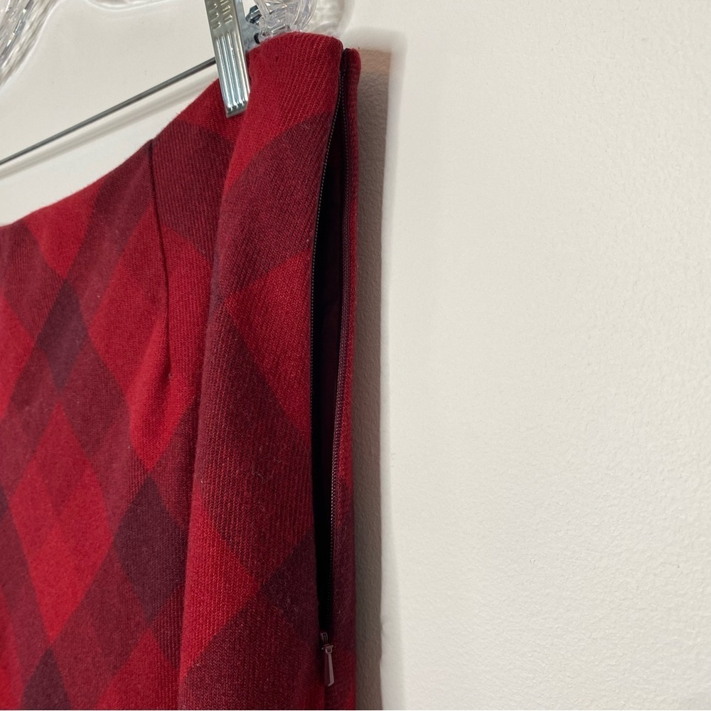Eddie Bauer Vintage Red Plaid Wool Maxi Skirt - Picture 6 of 10